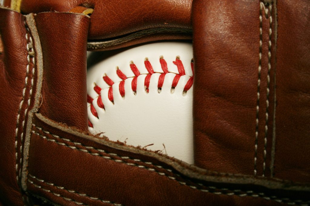 Baseball in a glove