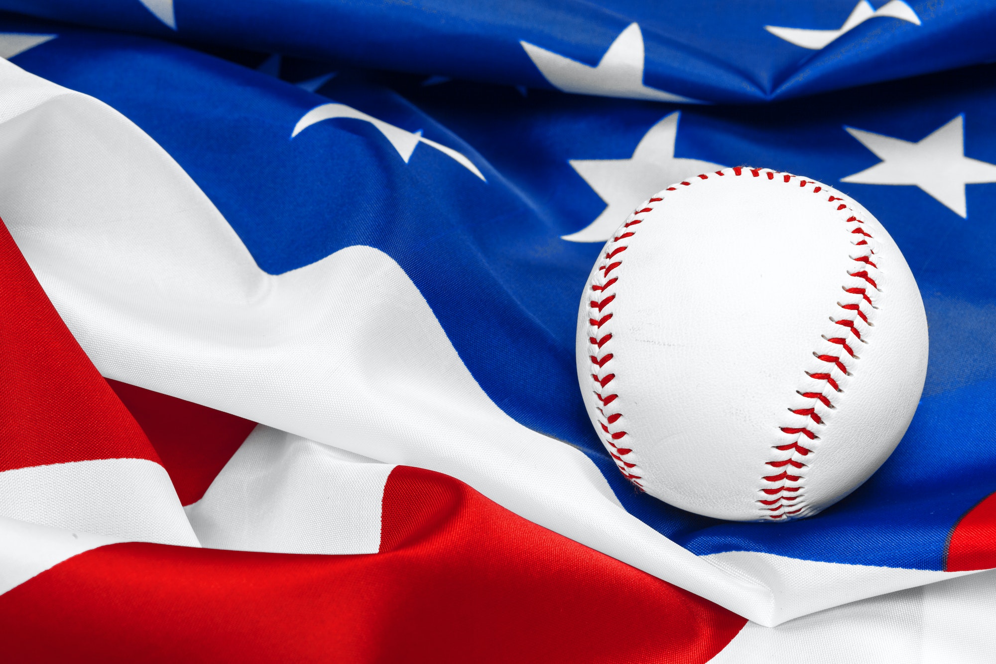 baseball with American flag