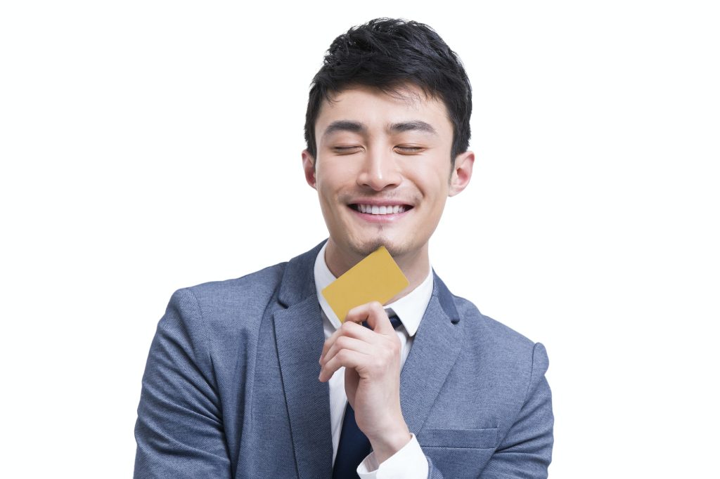 Businessman with credit card