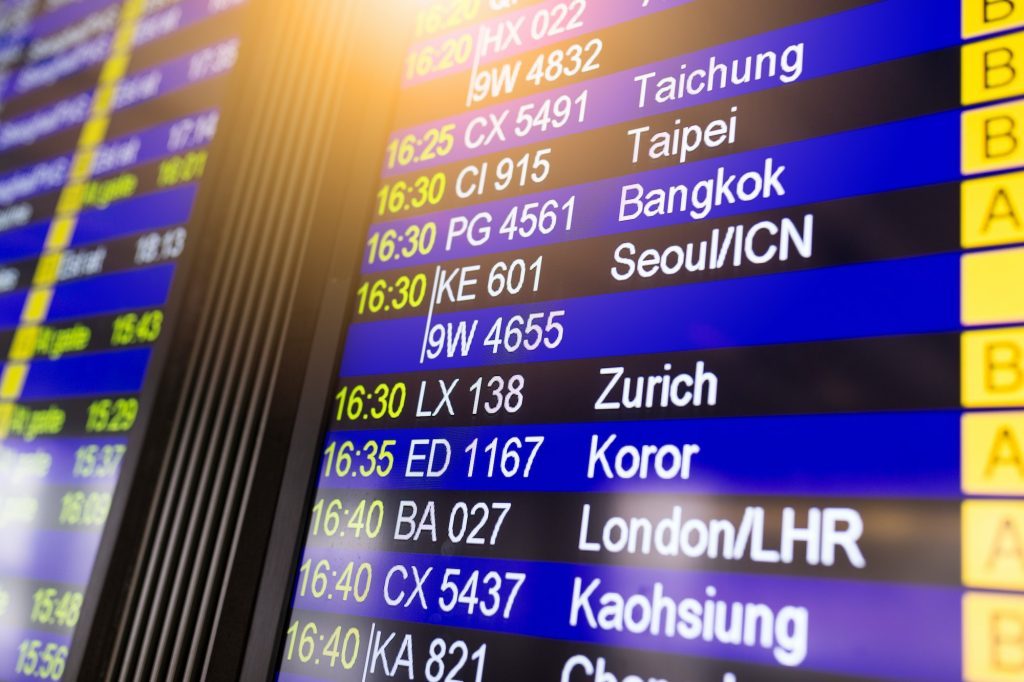 Flight number on screen