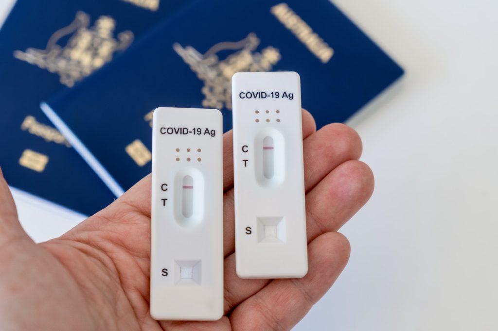 Rapid antigen test negative results and Australian passports. Travel restrictions