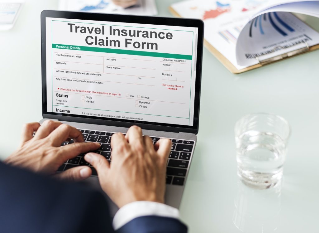 Travel Insurance Claim Form Destination Policy Concept