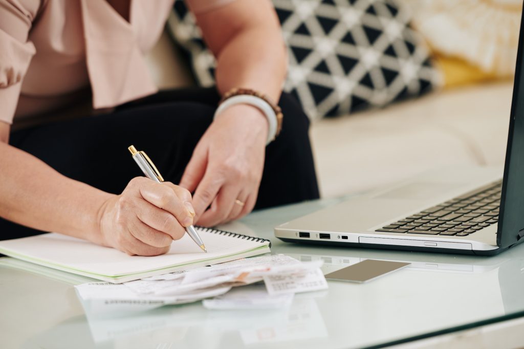 Woman managing her budget