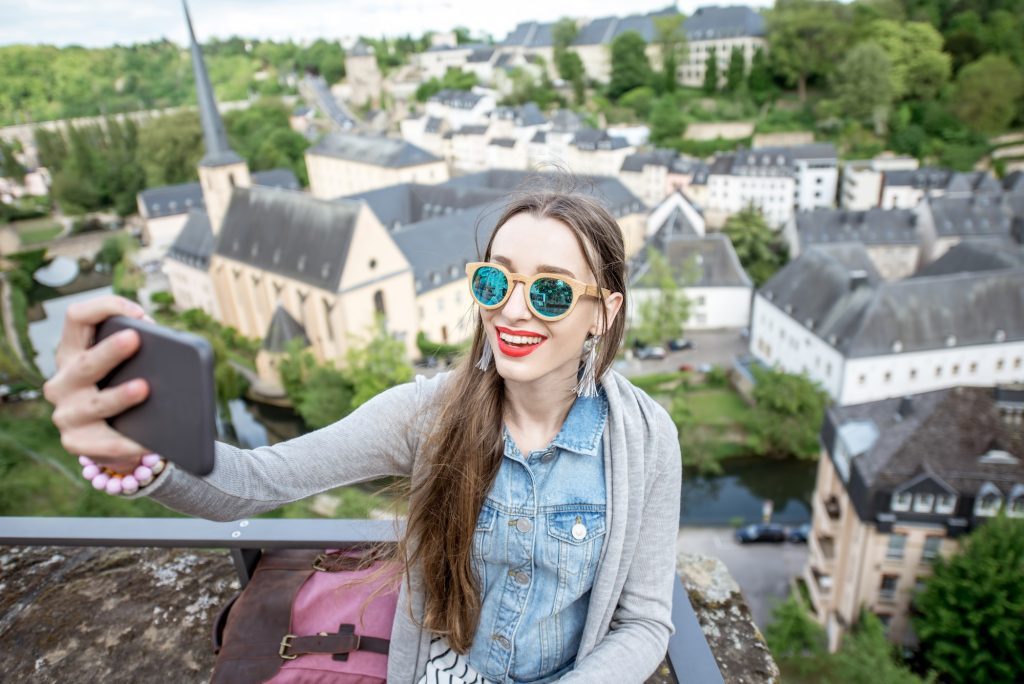 Woman traveling in Luxembourg